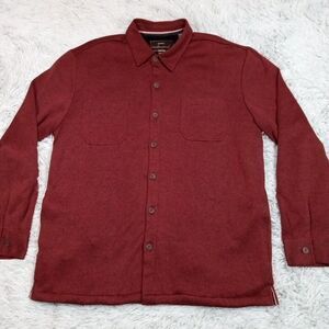 Original Weatherproof Vintage Mens Shirt Red XL Fleece Lined Button‎ Up Pockets